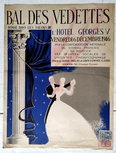 affiche originale - Bal des vedettes - 1946 - Hôtel Georges V - Cinématographie - Picture 1 of 1