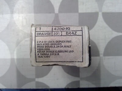 Leviton 4700IG 15A 125V Isolated Gnd Duplex Lock Receptacle **Free Shipping** - Image 1 of 4