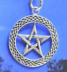 925 Silber Kelten Amulett Pentagramm SCHUTZkreis Schutzamulett +  Lederschnur