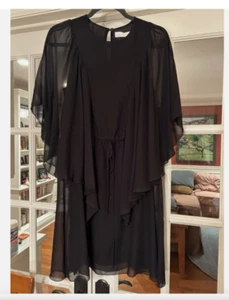 NWT Sheer See by Chloe Textured Georgette Flutter Sleeve Dress Sz 36 (US 4) - Picture 1 of 15