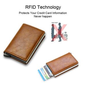 Slim Mens Wallet RFID Blocking Credit Card Holder Gift Anti-Theft Multi Color