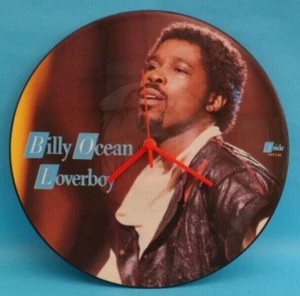 BILLY OCEAN CLOCK Upcycled Vinyl Record Picture Disc Lover Boy SN12P079 12" Wall - Picture 1 of 7