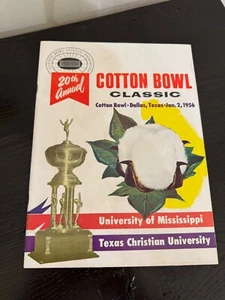 1956 Cotton Bowl Ole Miss vs TCU Football Souvenir Program VTG NCAA Free Ship - Picture 1 of 5