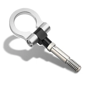 Sports Silver Track Racing Heavy Duty Tow Hook for Toyota Prius C V AWD 01-18 - Picture 1 of 2