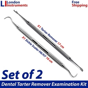 Tartar Calculus Plaque Remover & Sickle Scaler H6/H7 Dental Surgical Tools X2 CE - Picture 1 of 6