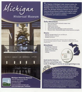 Michigan Historical Museum Michigan Rack Card - Picture 1 of 1