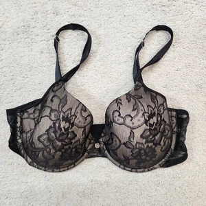 Natori Bra 34D Black Lace Floral Padded Underwire Adjustable Clasp Back - Picture 1 of 8