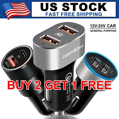 For Samsung Flip6 5 4 3 2 Fold6 5 4 3 Fast USB-C Dual Ports Car Charger Adapter - Image 1 of 4