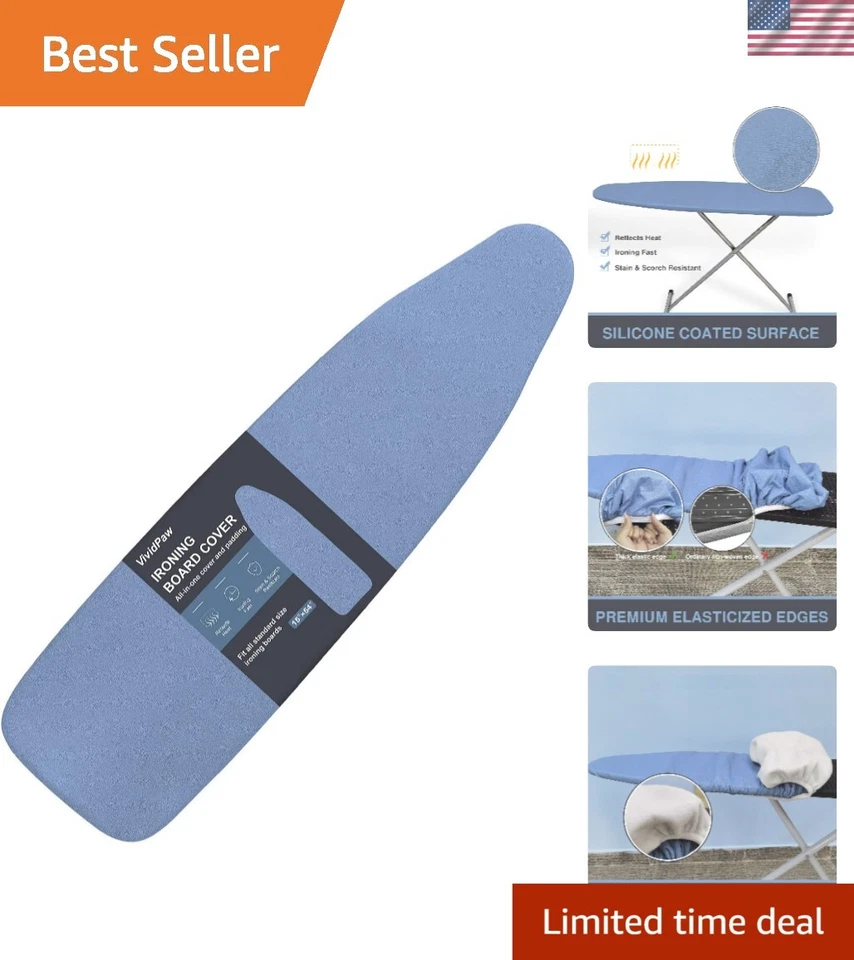 Ironing Board Cover and Pad Standard Size 15x54 Thick 15" " Blue