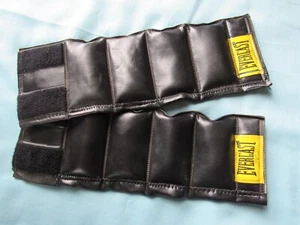 Everlast 7014 2x Black Leather Ankle Wrist Weights 2.5 Lbs Each Made In USA - Picture 1 of 4