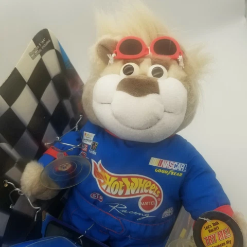 Vintage 1999 Mattel Nascar Driver Bubba Hot Wheels 12" Plush Toy Cover