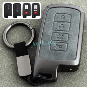 Metal Leather Key Fob Case Cover Keychain For Toyota Camry RAV4 Tacoma Tundra - Picture 1 of 13