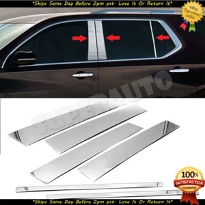 Fit 2018-2023 Chevy Traverse Stainless Steel Chrome Window Door Pillar Post Trim - Picture 1 of 2
