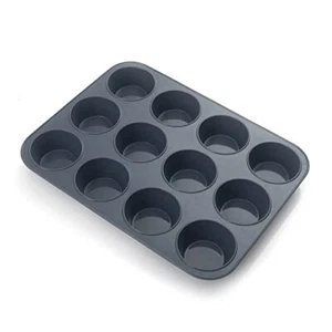 2 Pack Silicone Muffin Pudding Mould Cupcake Baking Tray BPA Free Bakeware - Picture 1 of 7