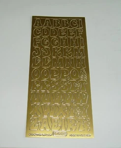 1 Bg Sticker gold Buchstaben Aufkleber Ziersticker Grossbuchstaben 2x1,2cm - Bild 1 von 1