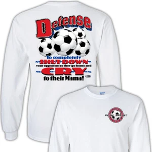 Defense Soccer T-Shirt Jersey Long Sleeve or Short Sleeve New Youth & Adult - Bild 1 von 2