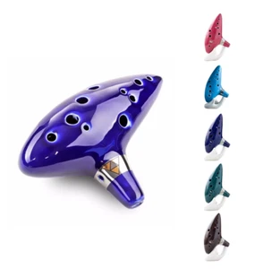Ocarina 12 Hole Ceramic Alto The Legend Of Ocarina Inspired Beginner - Picture 1 of 3