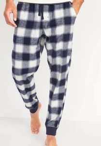 Old Navy Blue Shadow Plaid Flannel Jogger Pajama Pants for Men Size XL NWT - Picture 1 of 12