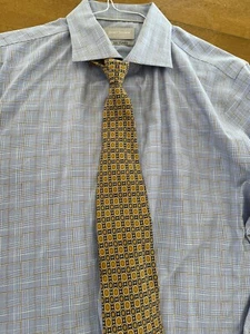 XMI Mens Neck Tie Gold Tones Print All Silk USA Made. - Picture 1 of 5