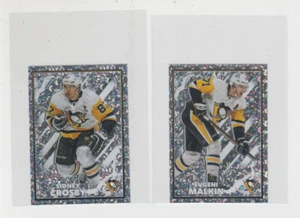 22/23 Topps NHL Stickers Pittsburgh Penguins Foil (2 Stickers) Crosby Malkin - Picture 1 of 2