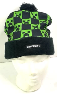 Minecraft Beanie Logo Youth One Size with Black/Green Pom Pom Mojang Synergies - Picture 1 of 8