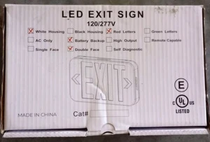Progress Lighting 120-Volt White Integrated LED Exit Sign PETPE-UR-30 - Picture 1 of 3