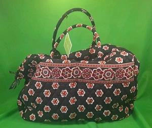 NUEVO CON ETIQUETAS Vera Bradley Vintage Retirado Negro Pirueta Viaje Fin de Semana Bolsa de Pañales Edredón - Imagen 1 de 15