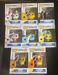 Pokemon TCG Funko Pop Eeveelutions Bundle Of 8 All Eeveeulutions + Protectors - Picture 1 of 2