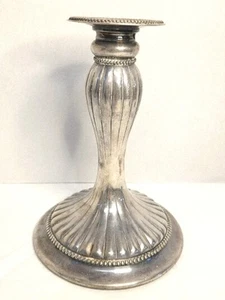 Antique Art Nouveau Derby Silver Co Candlestick #2577 Beaded Trim 5" Weighted - Picture 1 of 8