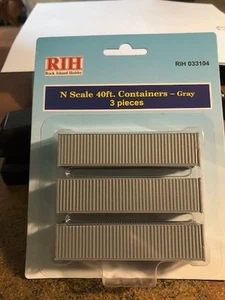 Contenedores Rock Island Hobby 33104 escala N 40 pies GRIS (3 piezas) HH - Imagen 1 de 1