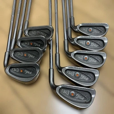 (PING) iron set 9 piece EYE2 KARSTEN orange dot 3.4.5.6.7.8.9.S.W Used Japan - Image 1 of 4