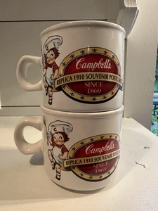Campbell's Kids Soup 1910 Replica Souvenir Postcard Tea Coffee Mug Cup Set Of 2 - Picture 1 of 3