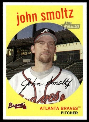 2008 Topps Heritage John Smoltz #440 Short Print SP Atlanta Braves - Image 1 of 2