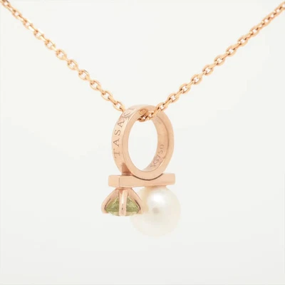 TASAKI petits Balance classes Pearl Peridot Charm Necklace 750(PG) 2.1g Approx. - Image 1 of 4