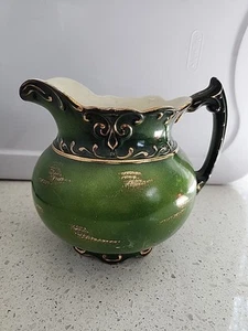 Antiker Haynes Baltimore Krug Grün Gold - Bild 1 von 15