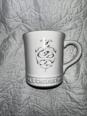 Taza de café Le Creuset Gres Zodiac Gemini blanca y azul 400 ml/14 oz nueva con etiquetas Foto 1 de 4