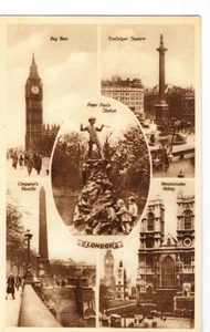 postal - Londres vista múltiple de la ciudad - Imagen 1 de 2
