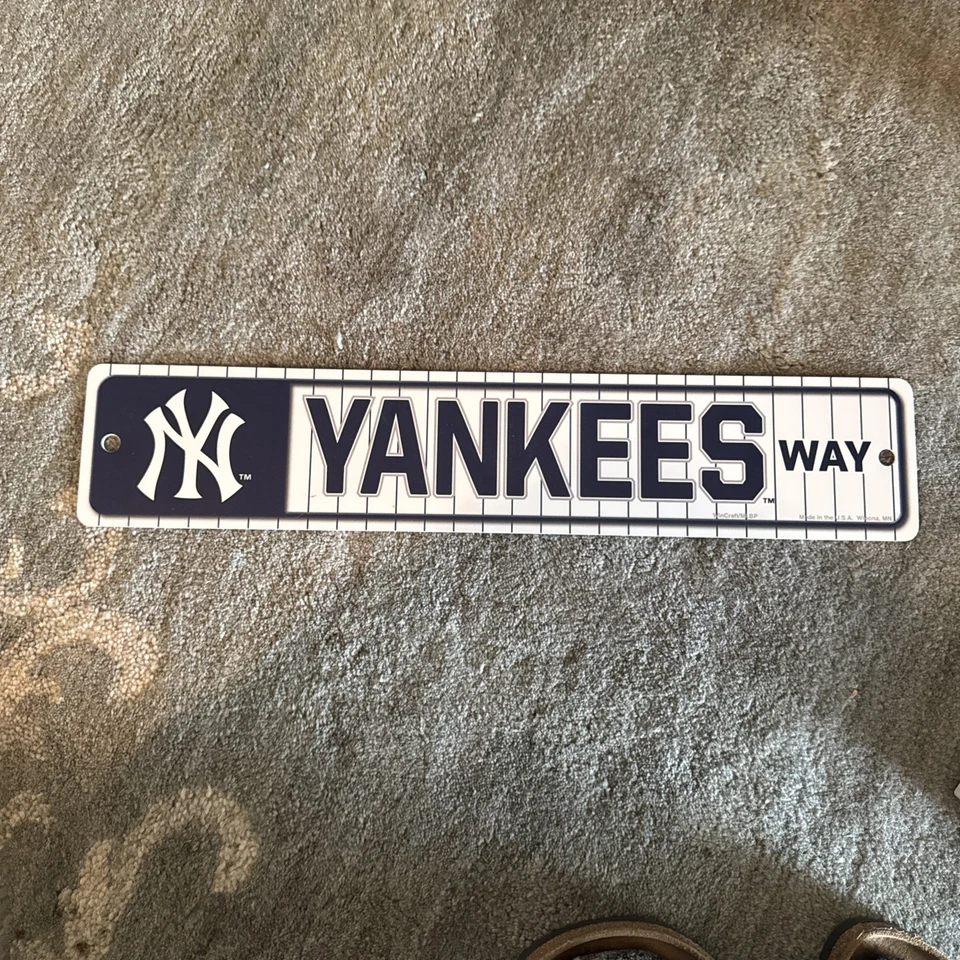 N.Y Yankees Plastic Street Sign 3.75X19" "Yankees Way" Man Cave MLB - Image 1 of 1