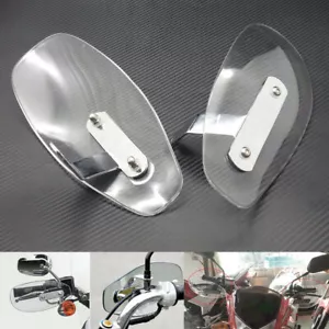 Motorcycle Clear Hand Guard Wind Deflector For Harley Honda SUZUKI Chopper - Picture 1 of 8