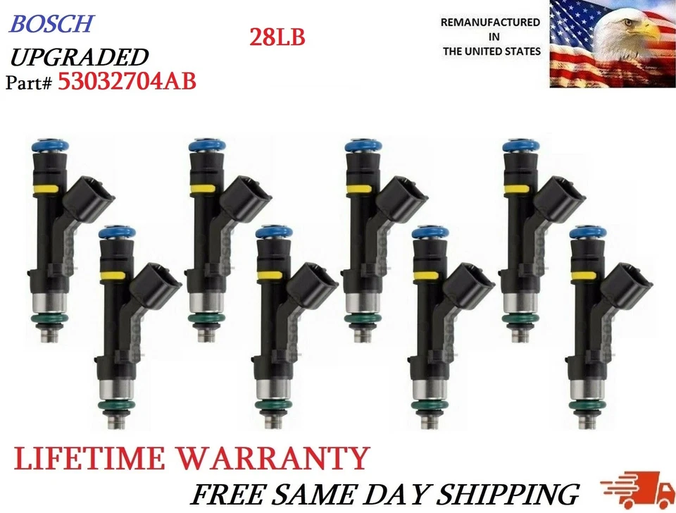 UPGRADED 8x 28LB Fuel Injector For 2001-07 DODGE Durango Dakota Ram 1500 4.7L V8 - Imagem 1 de 1