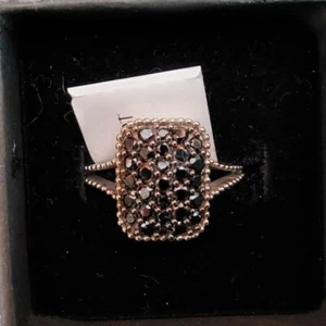 New Boi Ploi Black Spinel Cluster Ring (Size N) in Sterling Silver 1.06 Ct. 379 - Picture 1 of 10