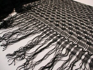 GUIPURE VENISE LACE WITH FRINGE FABRIC WIDE BTY MADE IN SWITZERLAND VTG1990'S - Picture 1 of 10