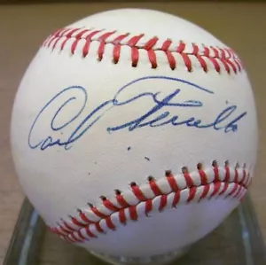 Carl Furillo Signed NL Baseball - PSA DNA - Picture 1 of 2
