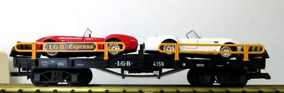 LGB 4159 FLAT CAR W/ TWO SPORT CARS - Image 1 of 4