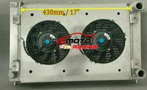 Aluminum Radiator + Shroud + Fans for VW GOLF GTI MK2 1.6 8V, 1.8 16V 1981-1992 - Picture 1 of 9