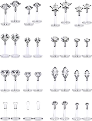 32 PIEZAS 16G Hélice Adelante Tragus Cartílago Pendiente Tachuelas Empuje Superior Labret Monroe Li Foto 1 de 4