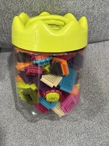 B. Toys Bristle Blocks 66 Pieces With Case Interlocking Multi-Colored/Shaped - Picture 1 of 5
