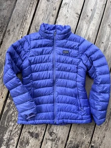 Chaqueta acolchada Patagonia talla grande 12 negra juvenil plumón púrpura - Imagen 1 de 4