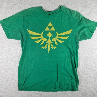 Legend of Zelda Hombre Talla Grande Logo Tri-Force Camiseta Verde Gamer Tee Foto 1 de 4