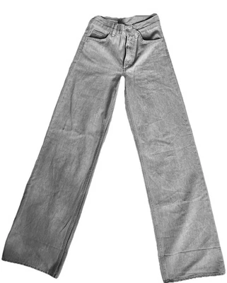 Jeans ZARA Gris Largo Completo Pierna Ancha Tiro Alto Nuevos Sin Etiquetas Talla 0 Foto 1 de 4